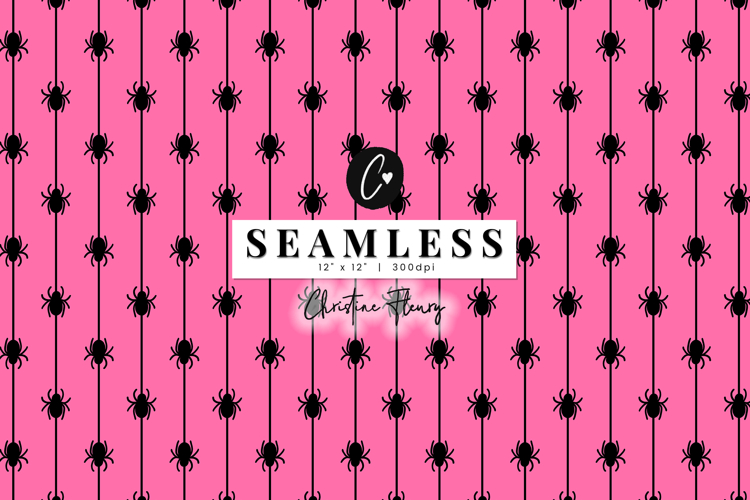 Pink Spider Pattern | Cute Halloween Digital Paper
