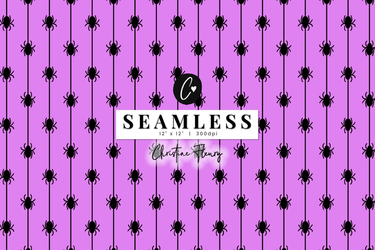 Purple Spider Pattern | Cute Halloween Digital Paper