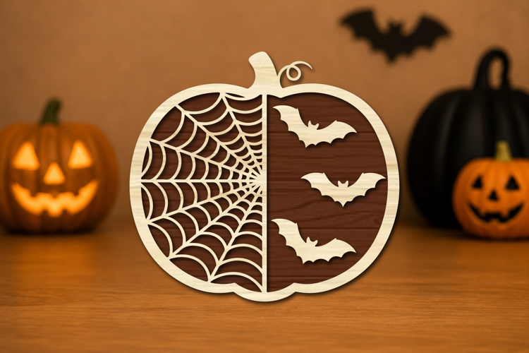 Spider Web & Bats Laser Cut SVG