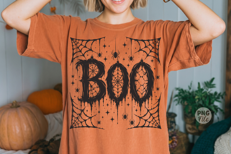 Spider Web Boo PNG,Halloween Boo PNG