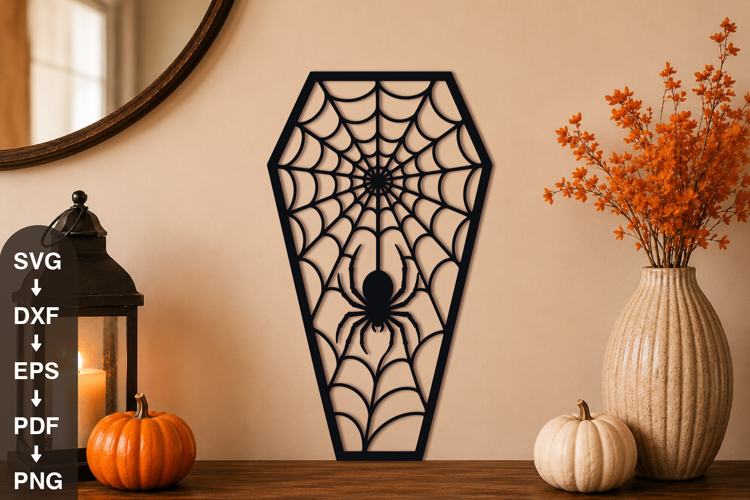 Spider Web Coffin Halloween SVG