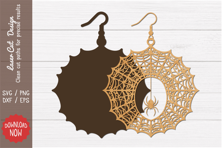 Spider Web Earrings SVG