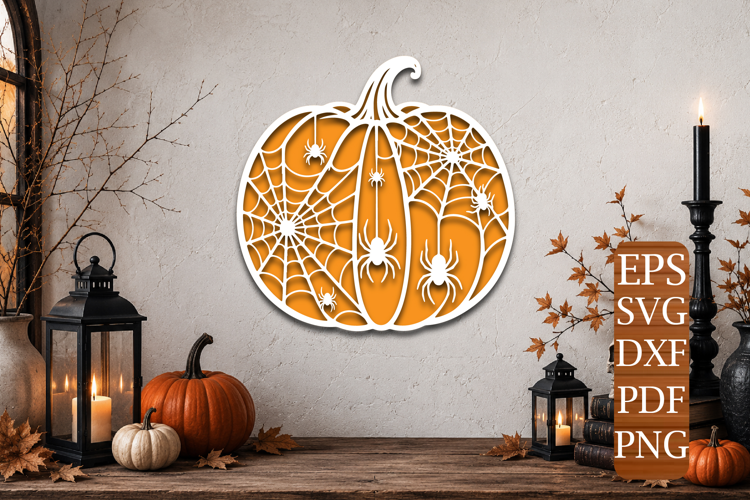 Spider Web Pumpkin Laser Cut SVG