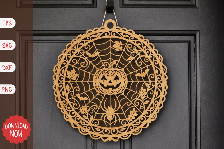 Spider Web Pumpkin Ornament SVG
