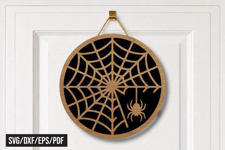 Spider Web Round Door Hanger Laser Cut