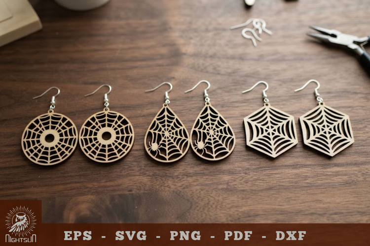 Spider Webs Lasercut Earrings