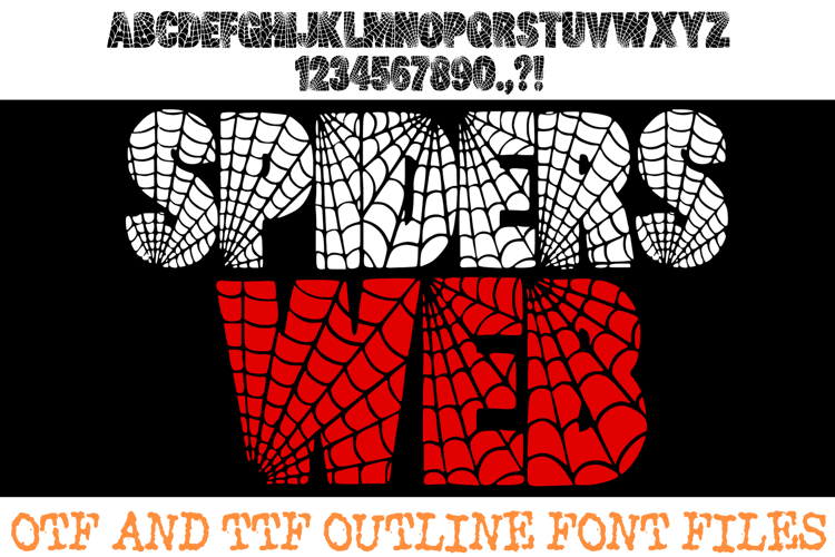Spiders Web Font Spooky Halloween Spiderweb Web OTF