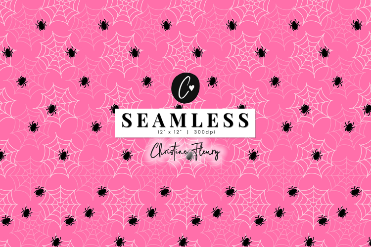Pink Spiderweb and Spiders Pattern | Cute Halloween Paper