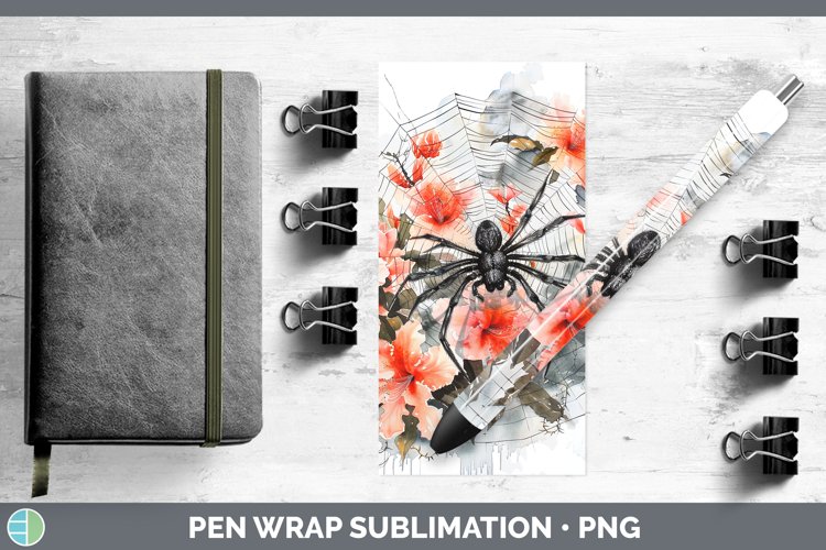 GorgeousSpiderweb Flowers Pen Wrap design.