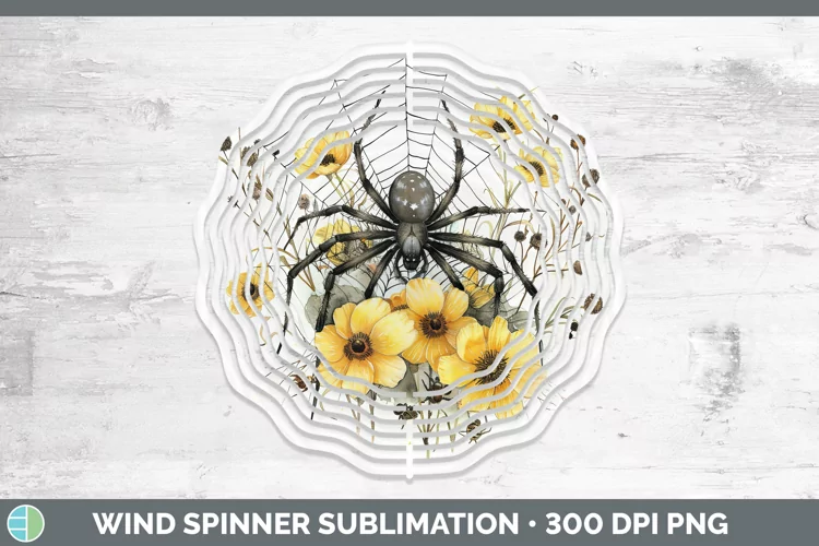 Spiderweb Flowers Buttercup Wind Spinner Sublimation Spinner