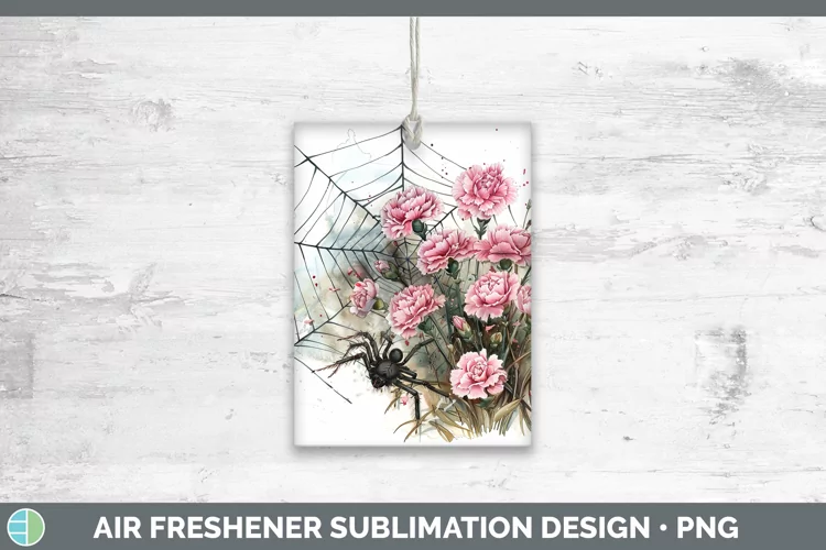 Spiderweb Flowers Carnation Air Freshener Sublimation Car Fr