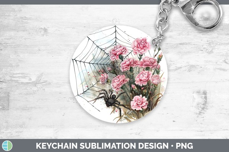 GorgeousSpiderweb Flowers Keychain design.