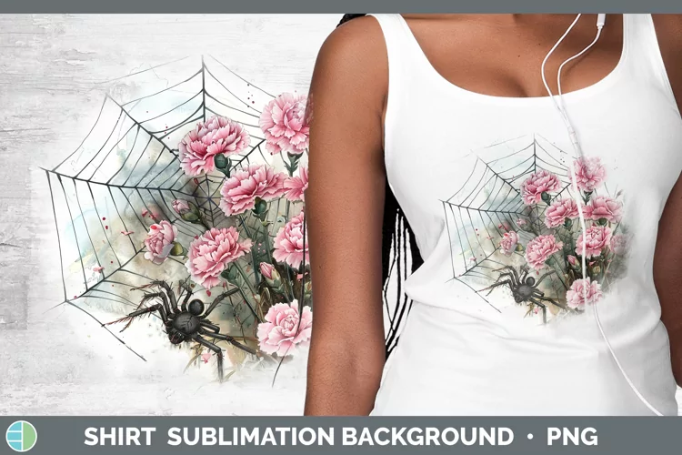Spiderweb Flowers Carnation Shirt Sublimation Sublimation Ba