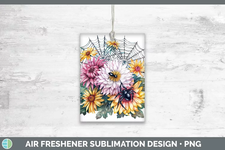 Spiderweb Flowers Chrysanthemum Air Freshener Sublimation Ca