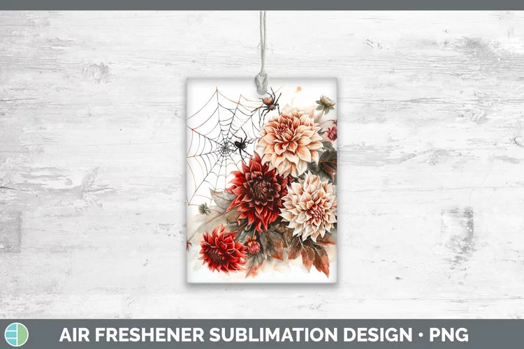 Spiderweb Flowers Dahlia Air Freshener Sublimation Car Fresh