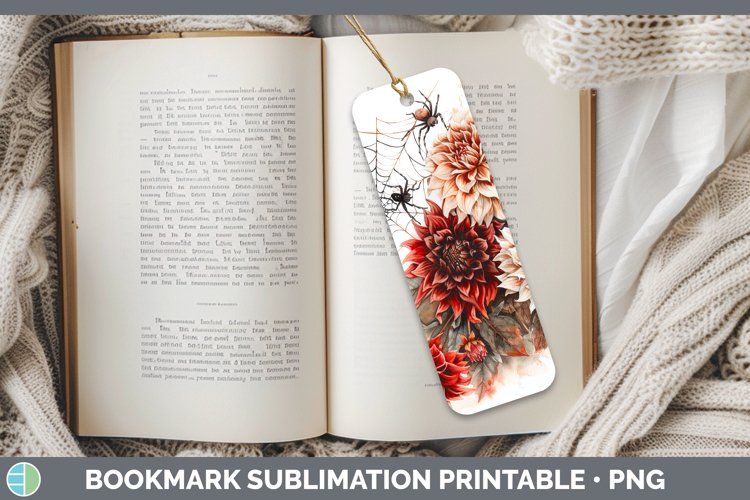 GorgeousSpiderweb Flowers Bookmark design.