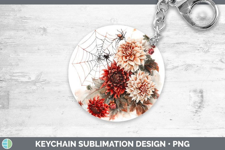 GorgeousSpiderweb Flowers Keychain design.