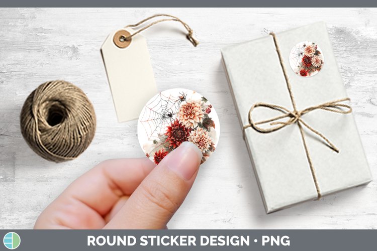 GorgeousSpiderweb Flowers Stickers design.