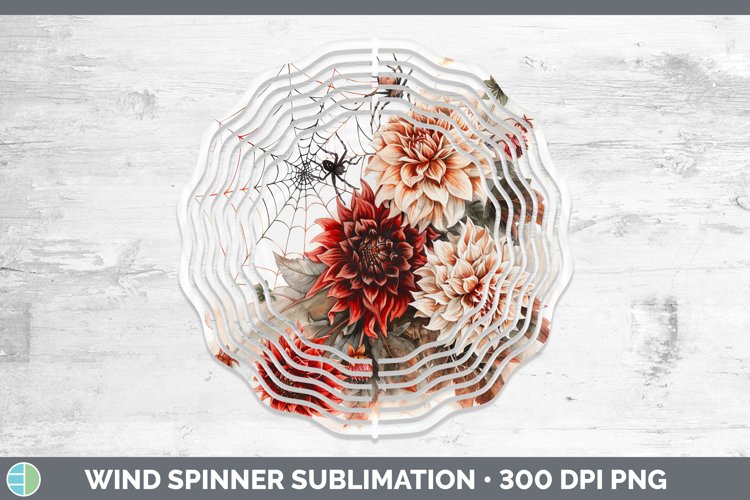 GorgeousSpiderweb Flowers Wind Spinner design.
