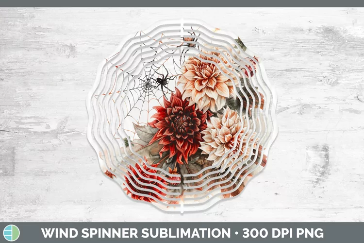 Spiderweb Flowers Dahlia Wind Spinner Sublimation Spinner De