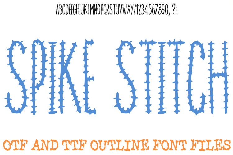 Spike Stitch Alphabet Lettering Font Thin ABC OTF