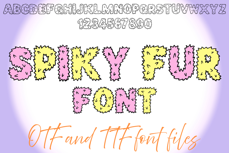 Spiky Fur Lettering ABC Text Font Alphabet OTF Typography