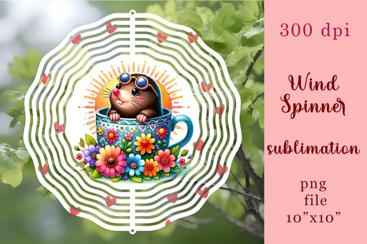 Watercolor mole Wind Spinner | summer Sublimation Spinne
