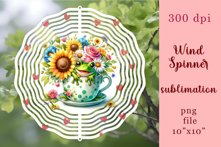 Watercolor frog Wind Spinner|summer Sublimation Spinner