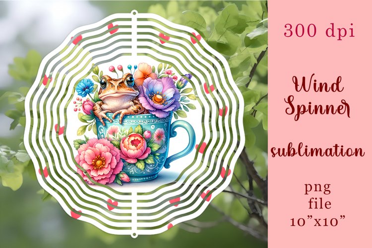 Watercolor frog Wind Spinner|summer Sublimation Spinner
