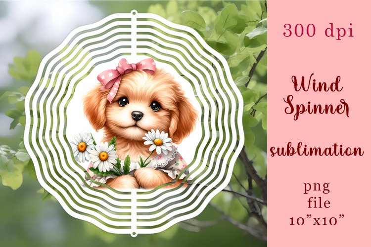 Watercolor Dog Wind Spinner | Sublimation Spinner