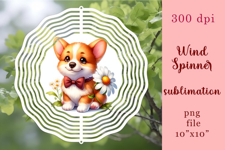 Watercolor Dog Wind Spinner | Sublimation Spinner