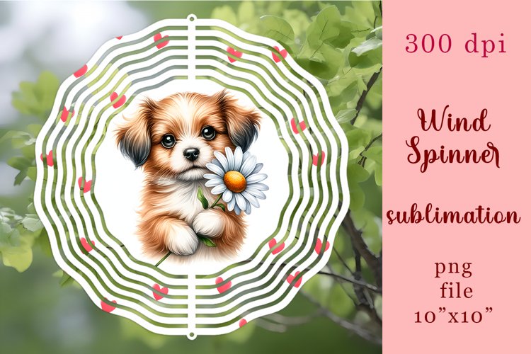Watercolor Dog Wind Spinner | Sublimation Spinner