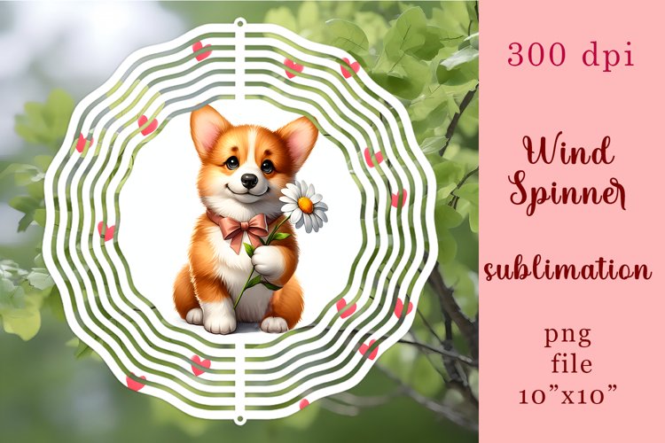 Watercolor Dog Wind Spinner | Sublimation Spinner