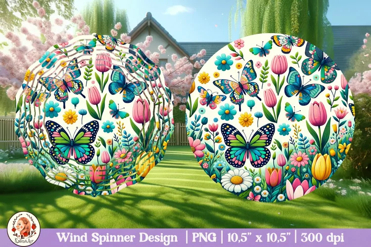 Butterfly Wind Spinner, 3D Spring Wind Spinner, Cracked Wall