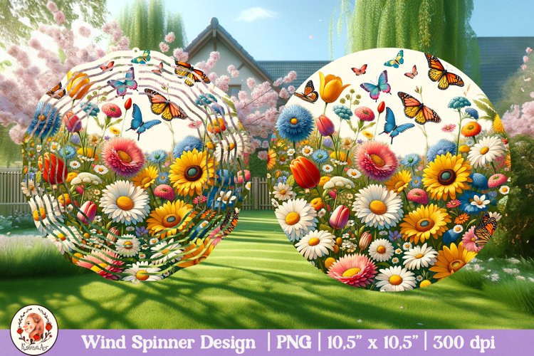Butterfly Wind Spinner, 3D Spring Wind Spinner, Cracked Wall example image 1