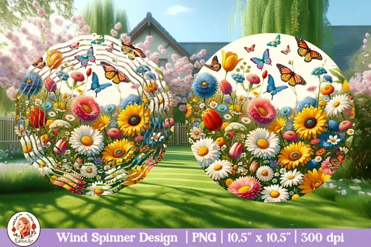 Butterfly Wind Spinner, 3D Spring Wind Spinner, Cracked Wall