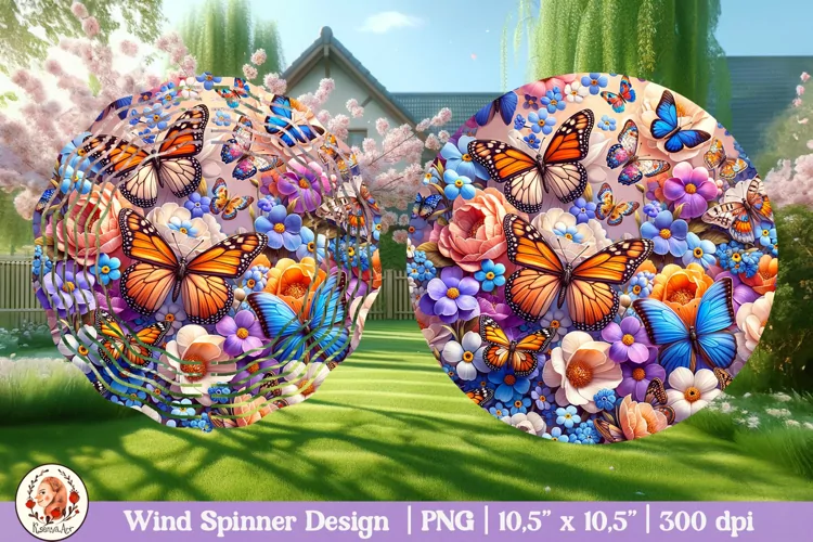Butterfly Wind Spinner, 3D Spring Wind Spinner