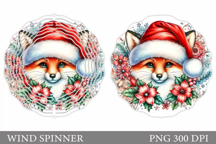 Christmas Fox Wind Spinner. Christmas Wind Spinner Design