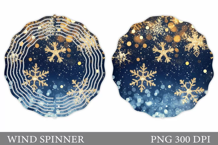 Snowflakes Wind Spinner. Christmas Wind Spinner Sublimation