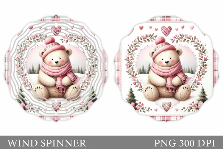Cute Bear Wind Spinner Design. Cute Bear Sublimation