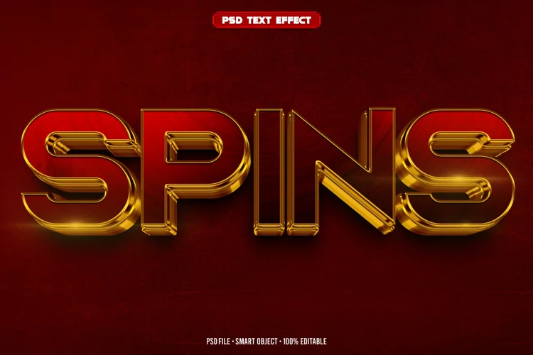 Spins 3D editable text effect
