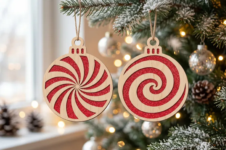 Spiral Christmas Bauble SVG Laser Cut File For Crafters