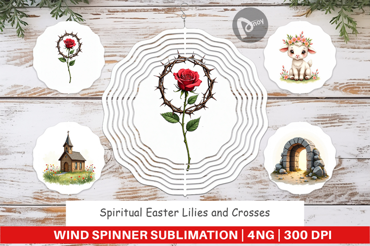 Easter Lilies Crosses Wind Spinner