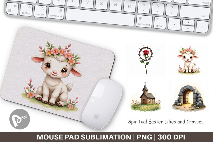 Easter Lilies Crosses Mouse Pad