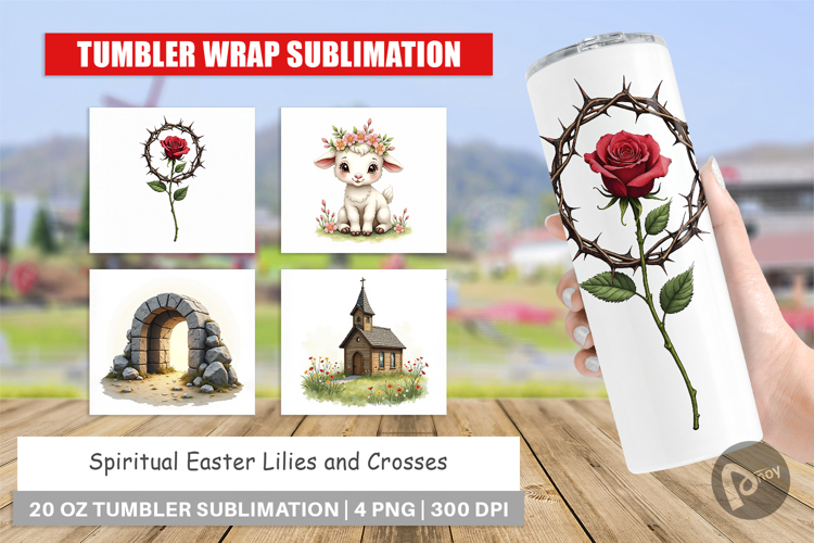 Easter Lilies Crosses Tumbler