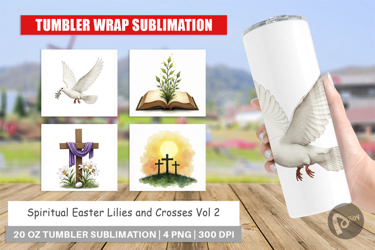 Easter Lilies Crosses Tumbler