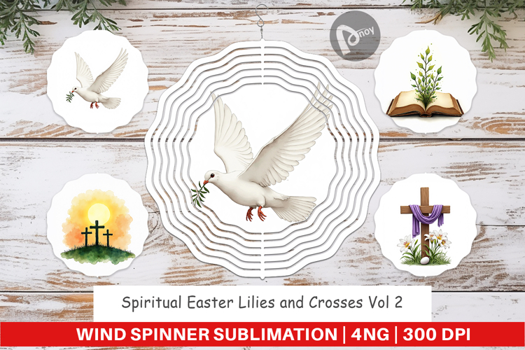 Easter Lilies Crosses Wind Spinner