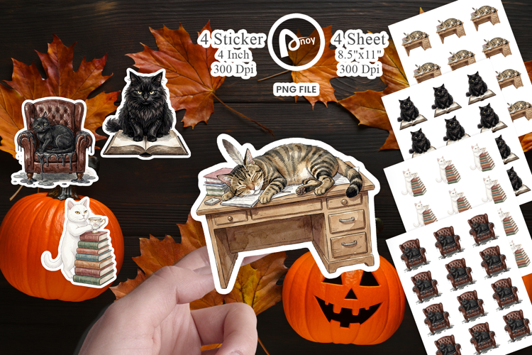 Spiteful Cat Dark Academia Sticker