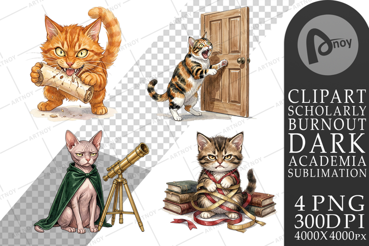 Spiteful Cat Dark Academia Sublimation