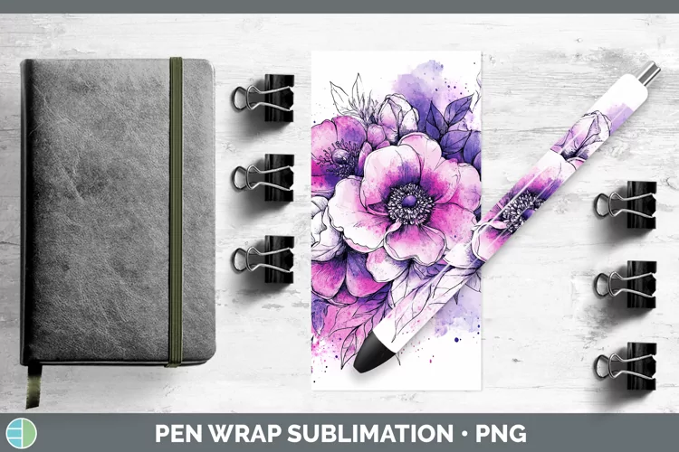 Splash Valentine Bouquet Pen Wrap Sublimation Pen Designs